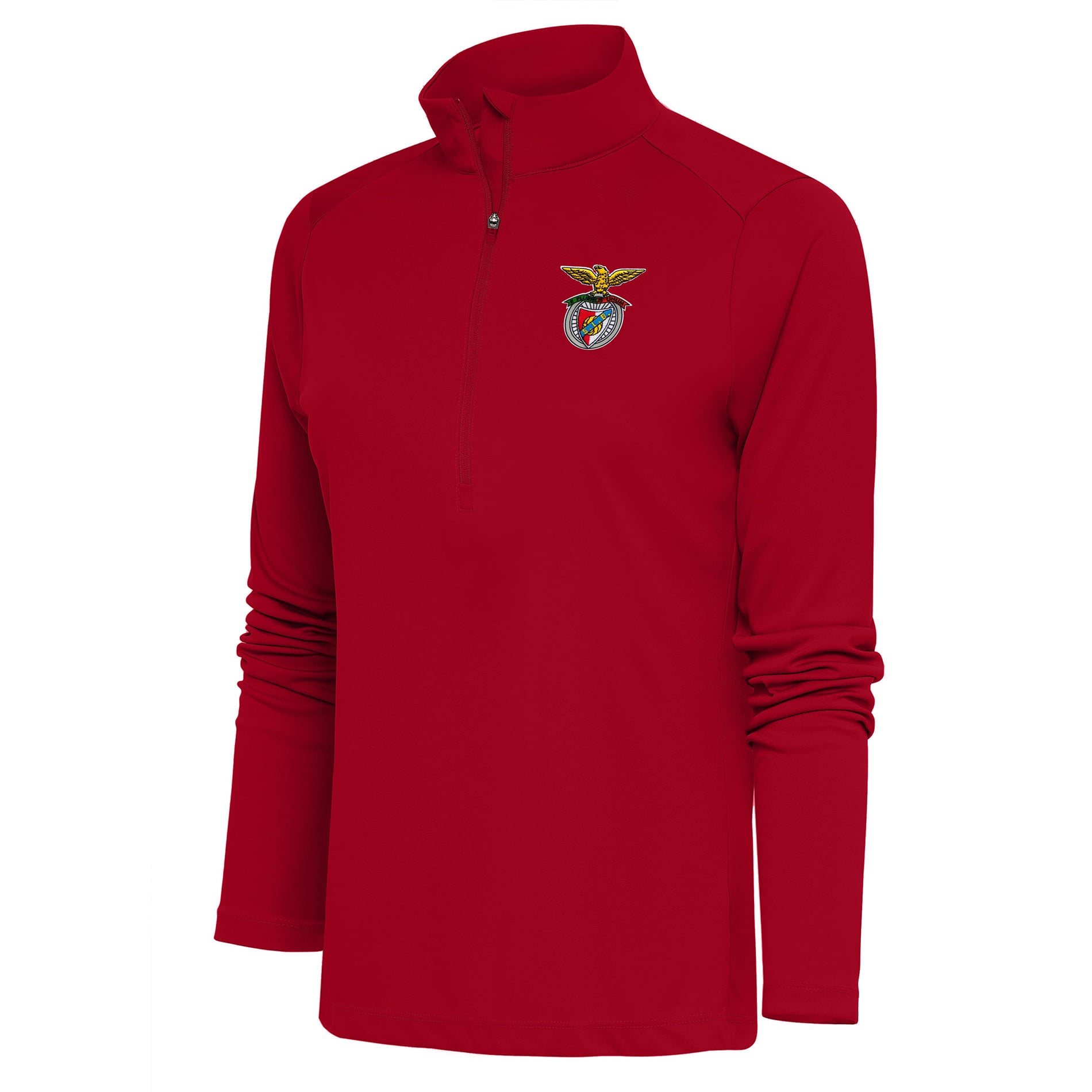Women's Antigua Red Benfica Statement Half-Zip Pullover