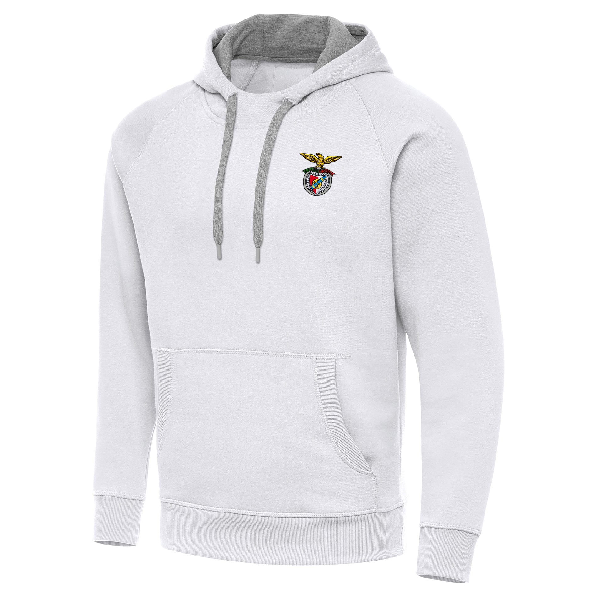 Men's Antigua White Benfica Takeover Raglan Pullover Hoodie