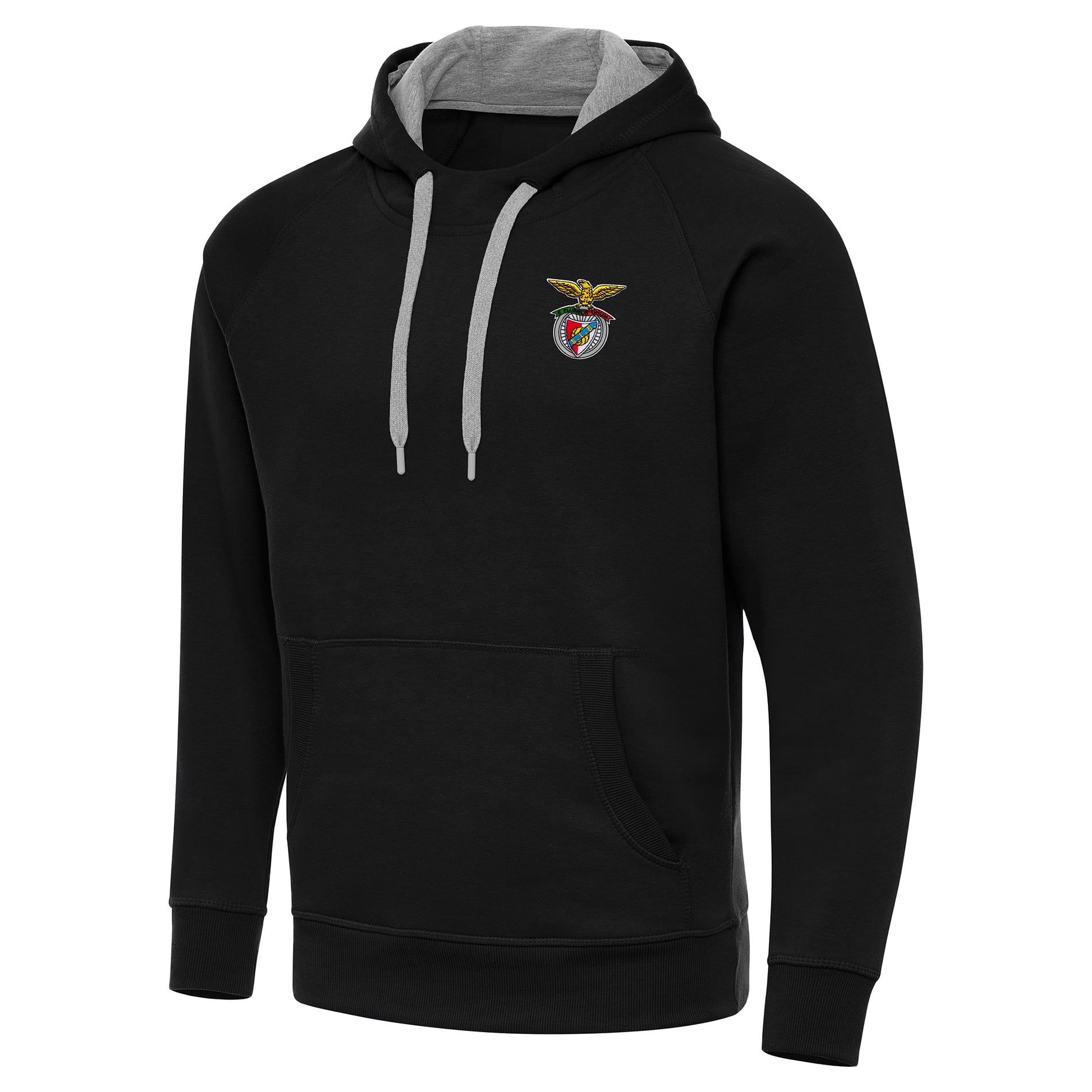 Men's Antigua Black Benfica Takeover Raglan Pullover Hoodie