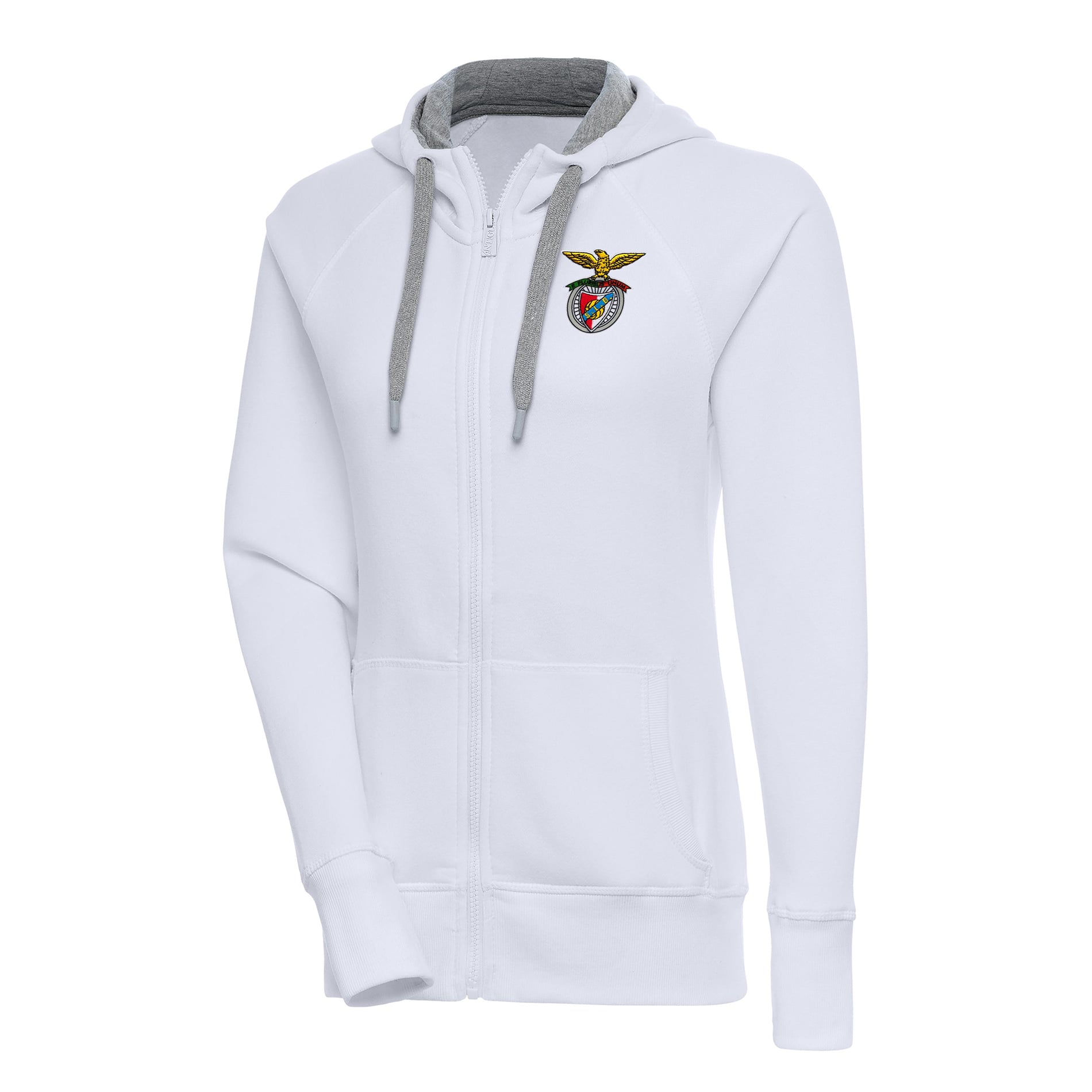Women's Antigua White Benfica Takeover Full-Zip Hoodie Jacket