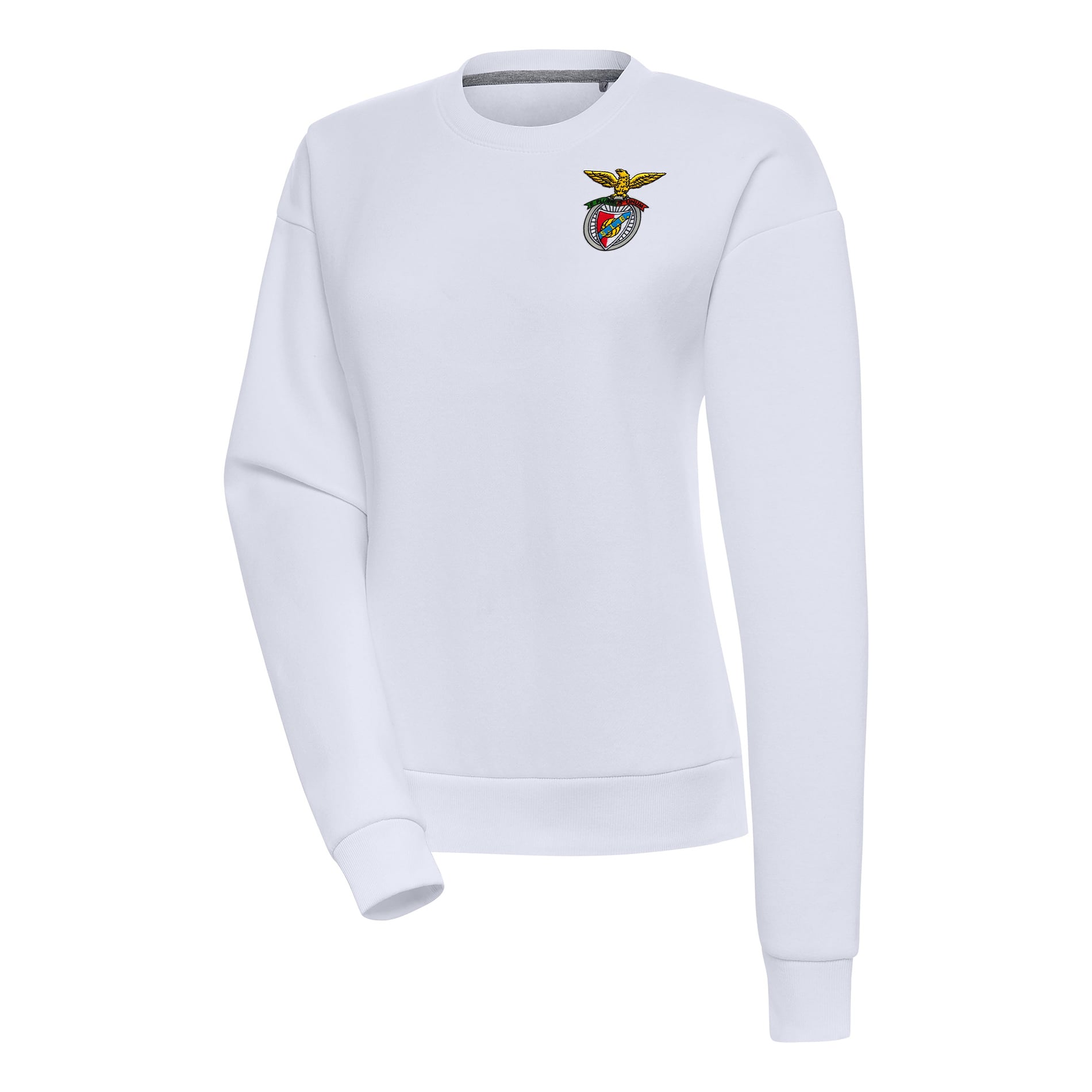 Women's Antigua White Benfica Takeover Pullover Sweatshirt