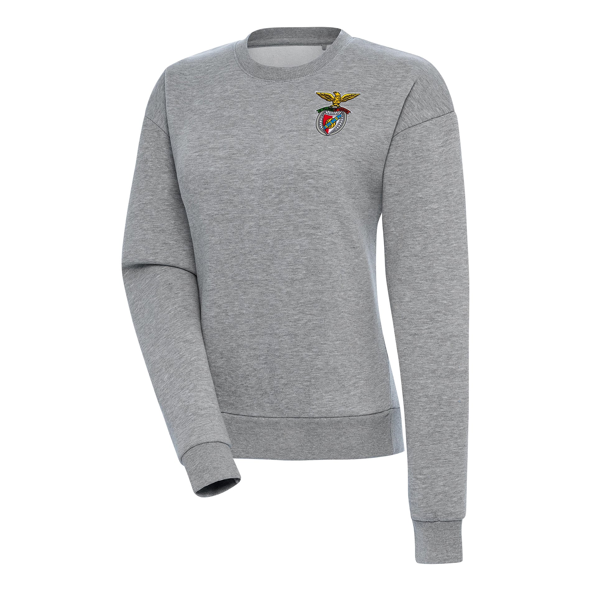 Women's Antigua Heather Gray Benfica Takeover Pullover Sweatshirt