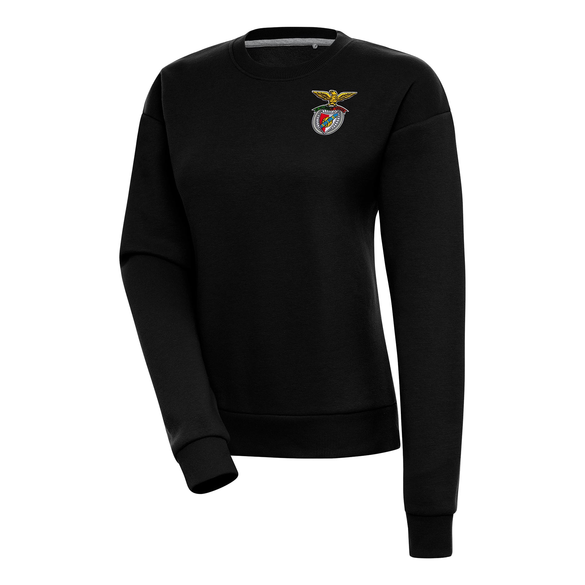 Women's Antigua Black Benfica Takeover Pullover Sweatshirt