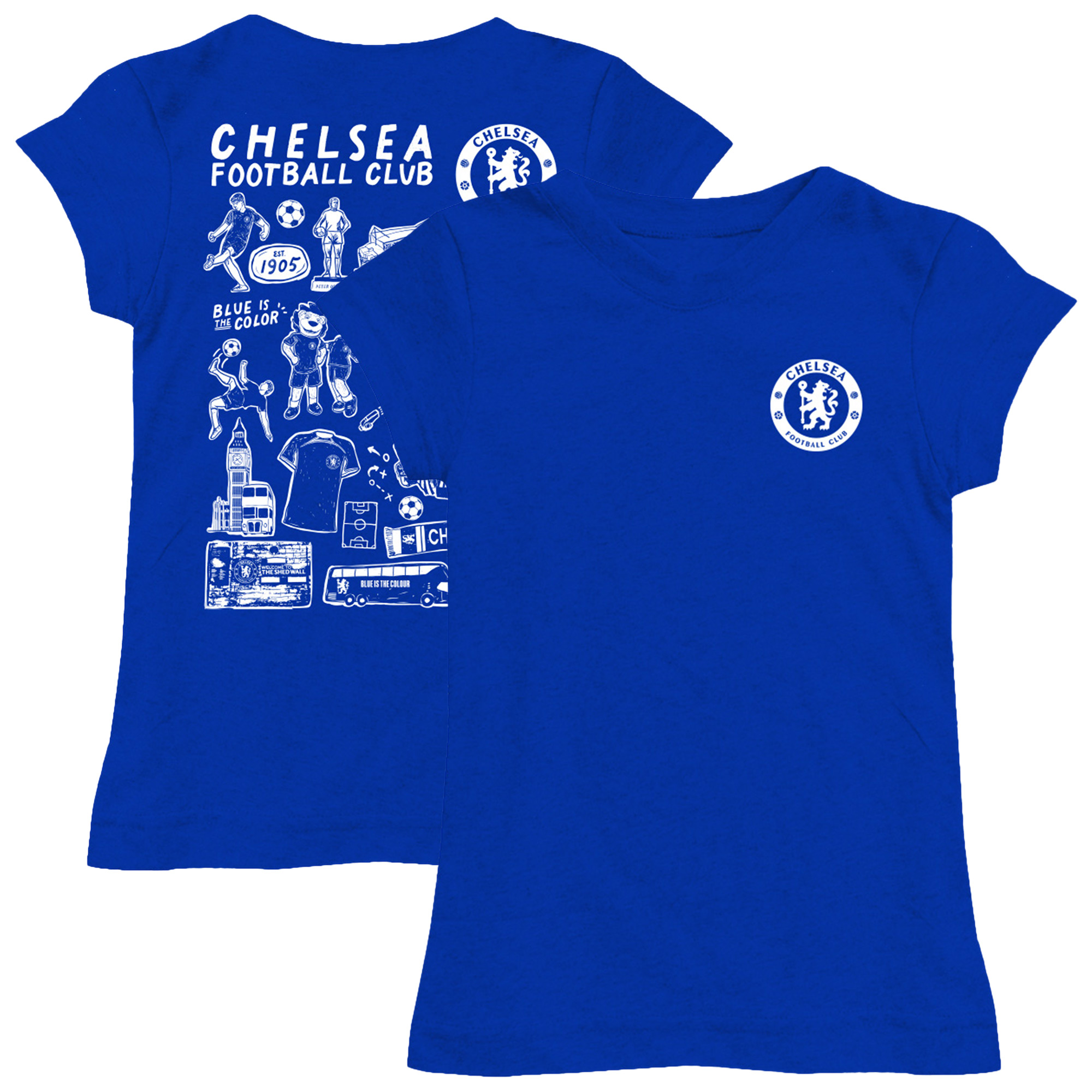 Youth Vive La Fete  Blue Chelsea Impressions Artwork Fitted T-Shirt