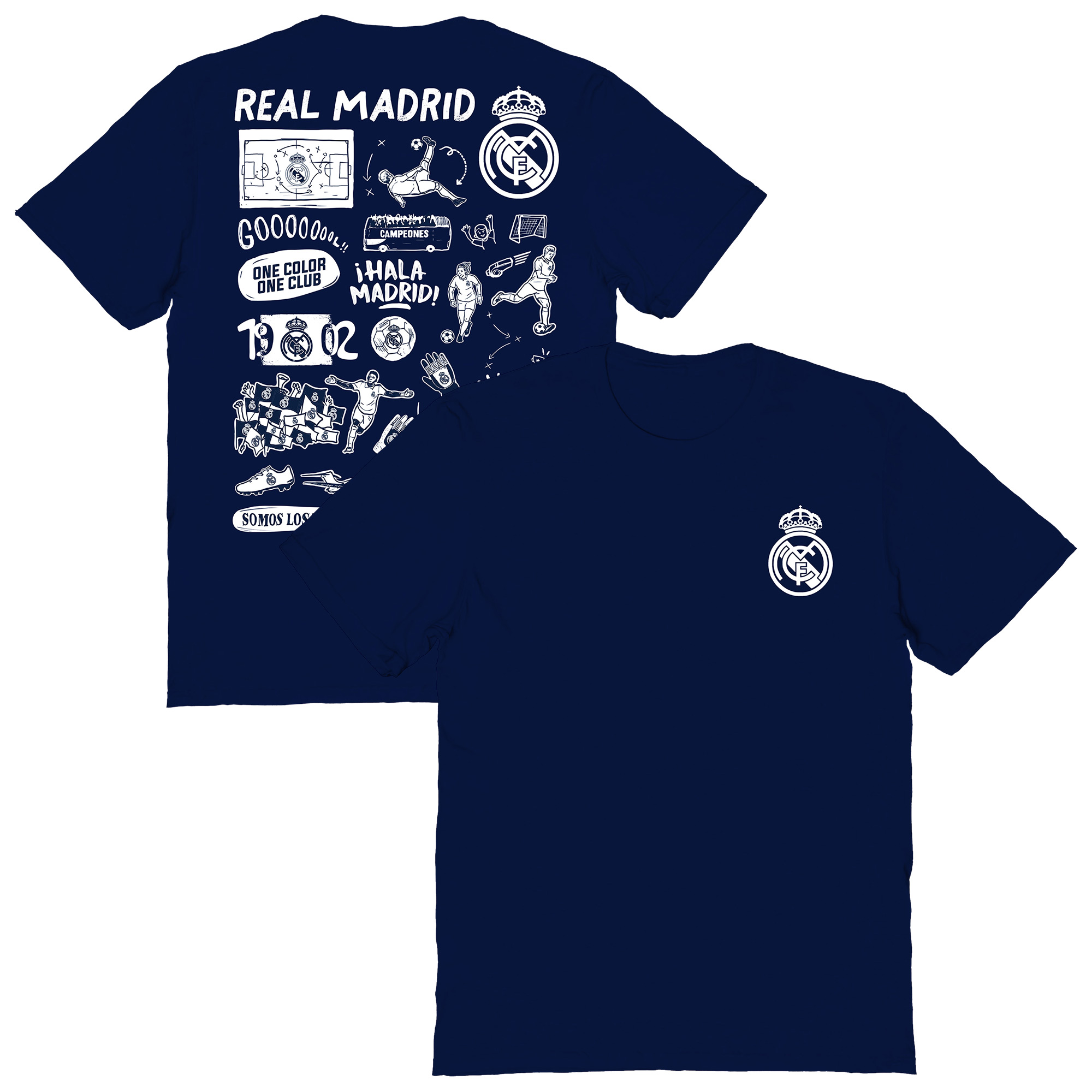 Women's Vive La Fete Navy Real Madrid Impressions Artwork T-Shirt