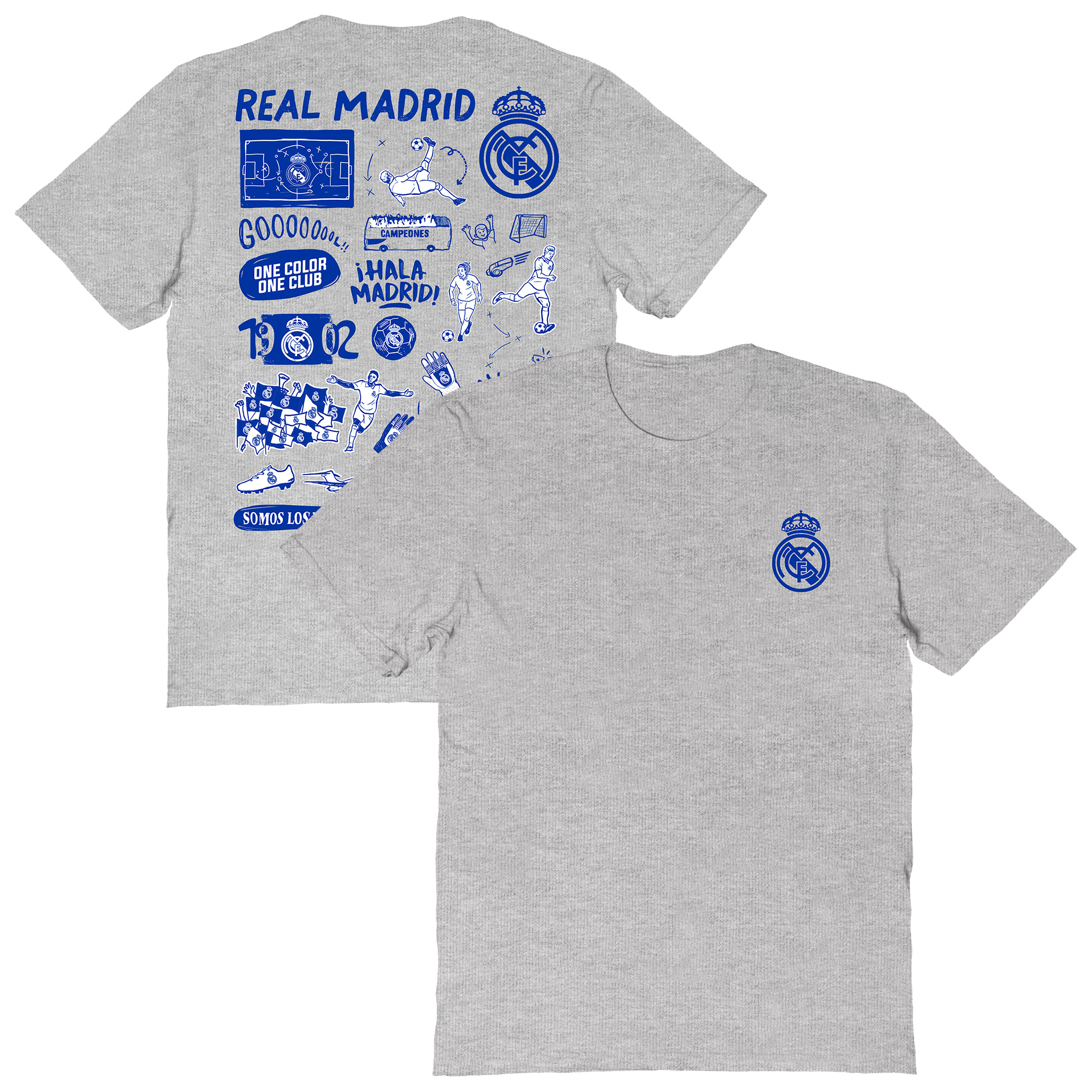 Women's Vive La Fete Heather Gray Real Madrid Impressions Artwork T-Shirt