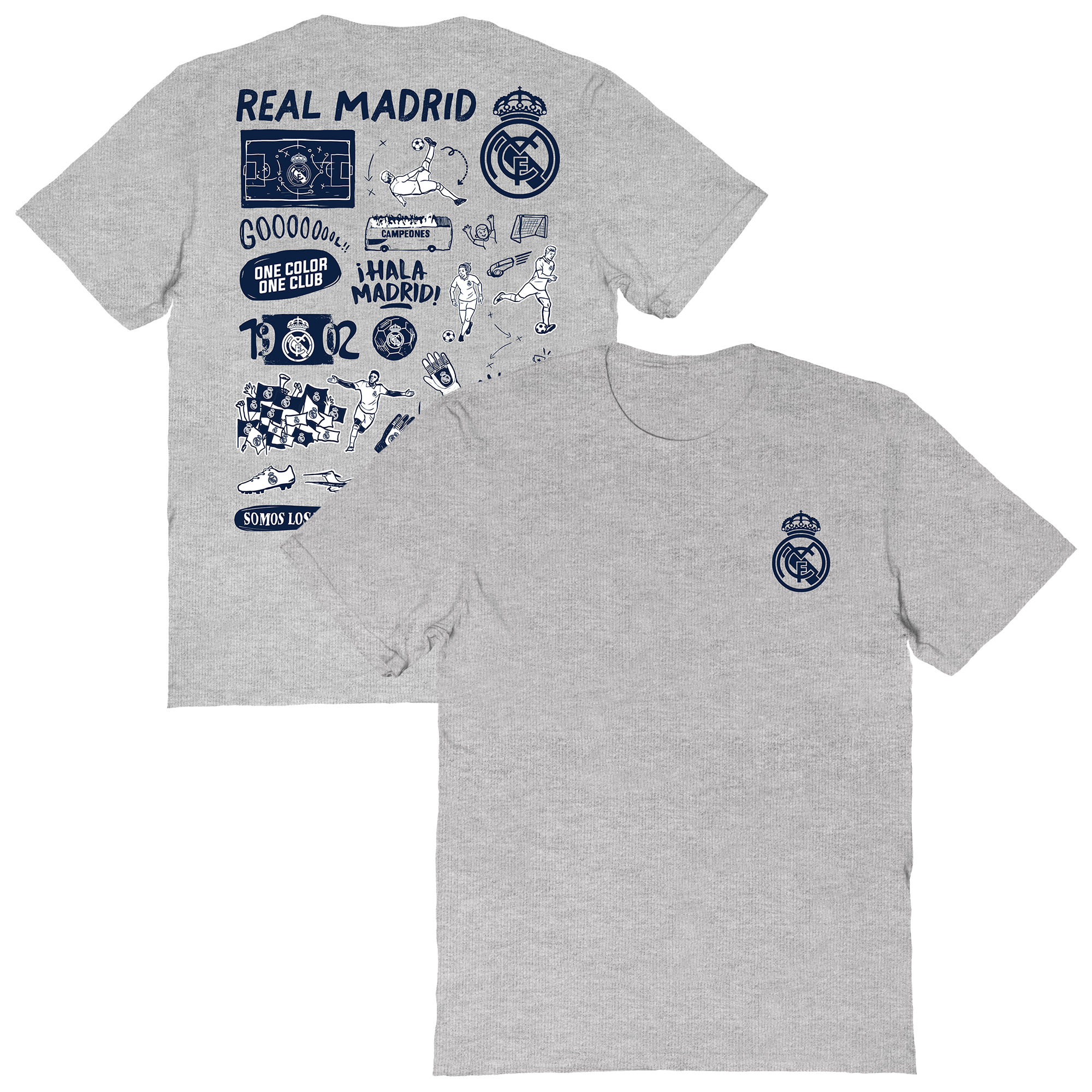 Women's Vive La Fete Heather Gray Real Madrid Impressions Artwork T-Shirt