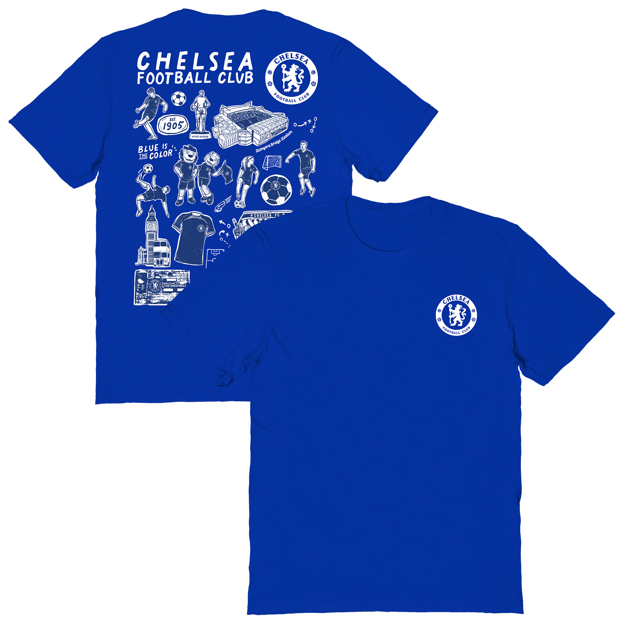 Women's Vive La Fete Blue Chelsea Impressions Artwork T-Shirt