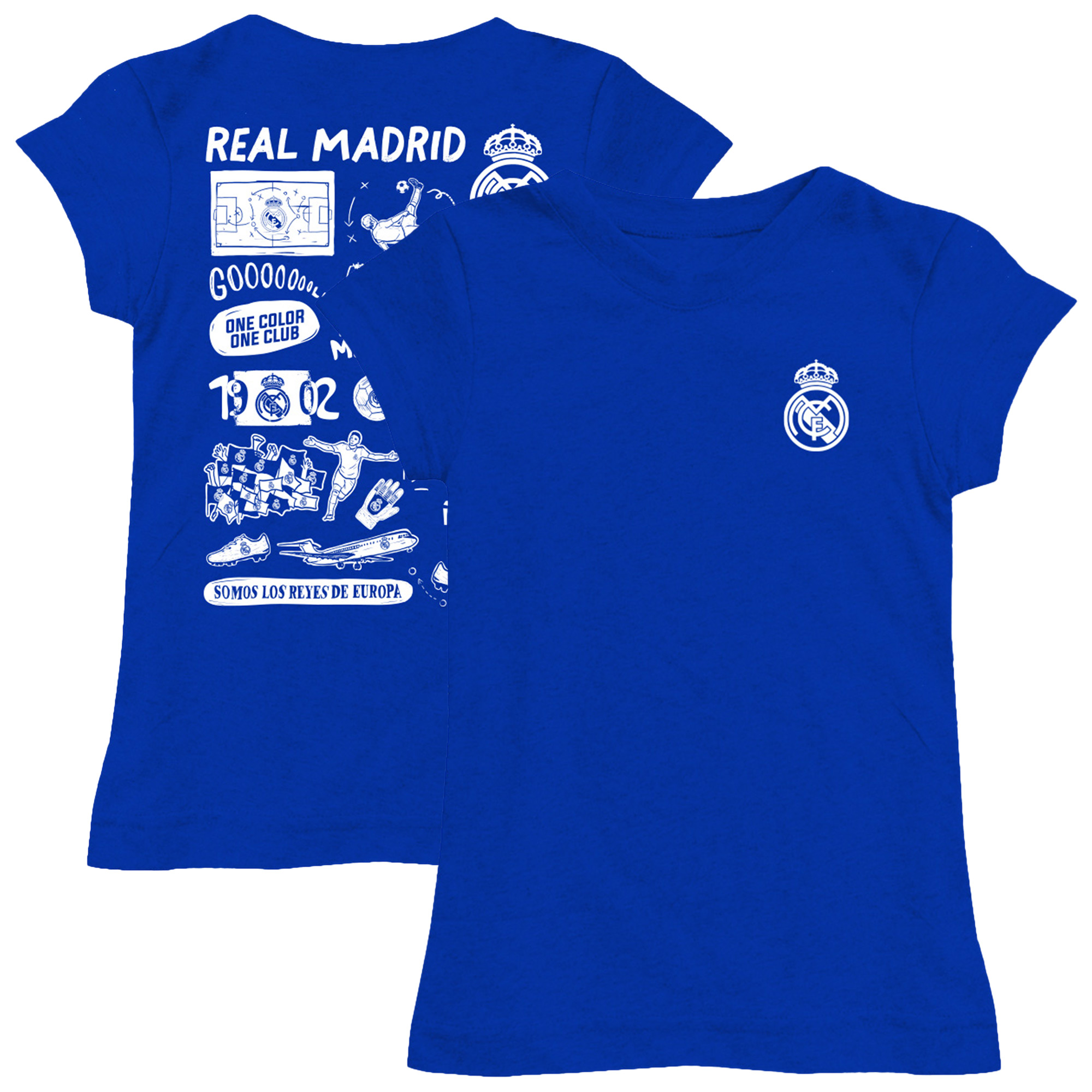 Girls Youth Vive La Fete Royal Real Madrid Color Badge Fitted T-Shirt