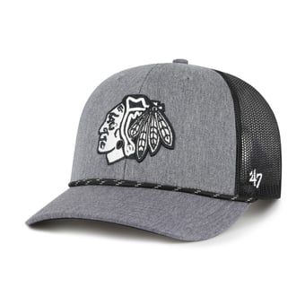 Men's '47  Gray Chicago Blackhawks Carbon Rope Trucker Adjustable Hat