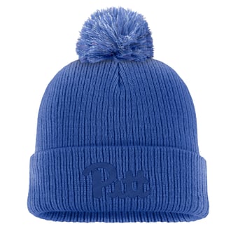 Men's Nike Royal Pitt Panthers Tonal Peak Cuffed Knit Hat with Pom