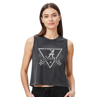Women's Concepts Sport  Charcoal Alabama Crimson Tide Distressed Market French Terry Tank Top