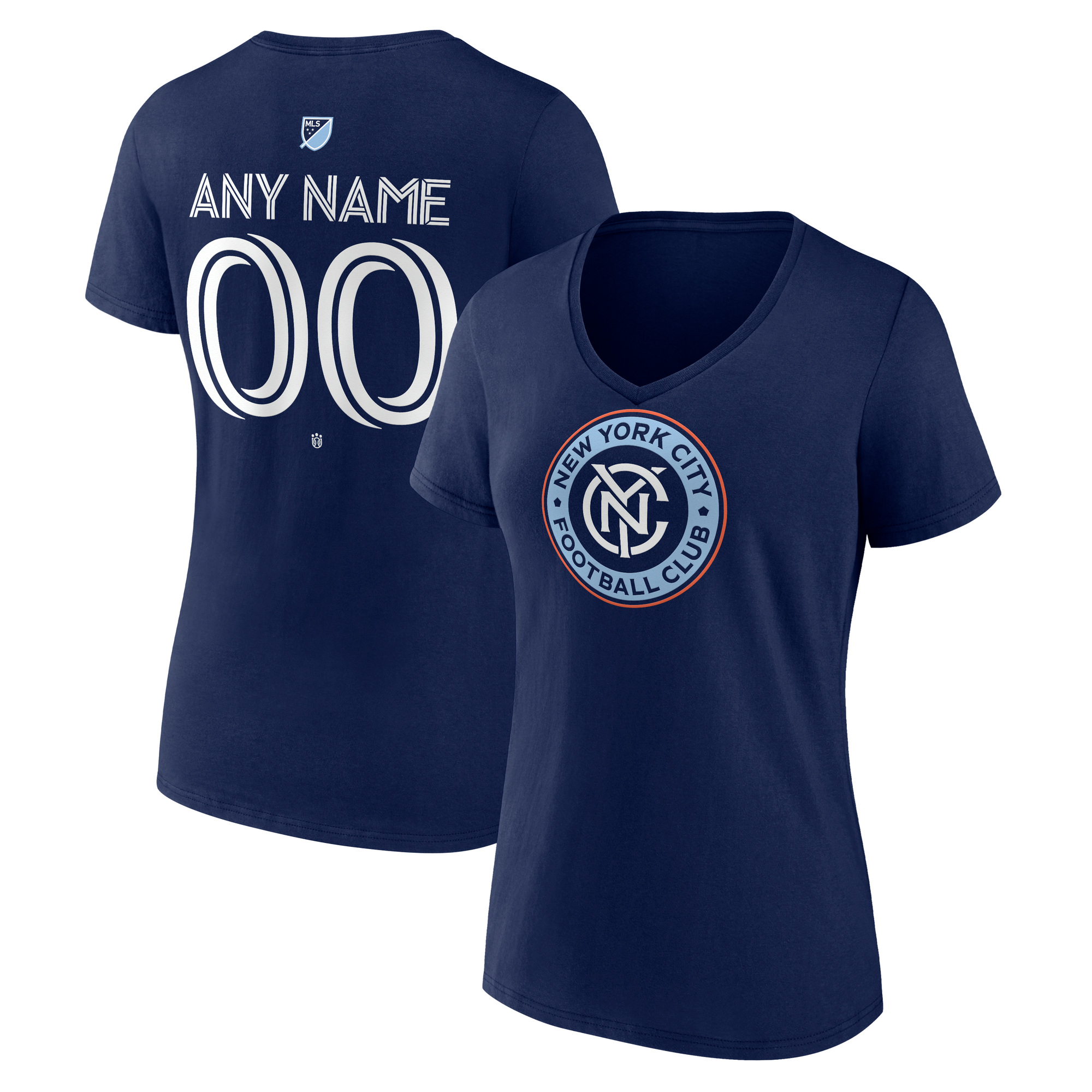 Women’s Navy New York City FC Custom Team Authentic V-Neck T-Shirt Women’s Navy New York City FC Custom Team Authentic V-Neck T-Shirt