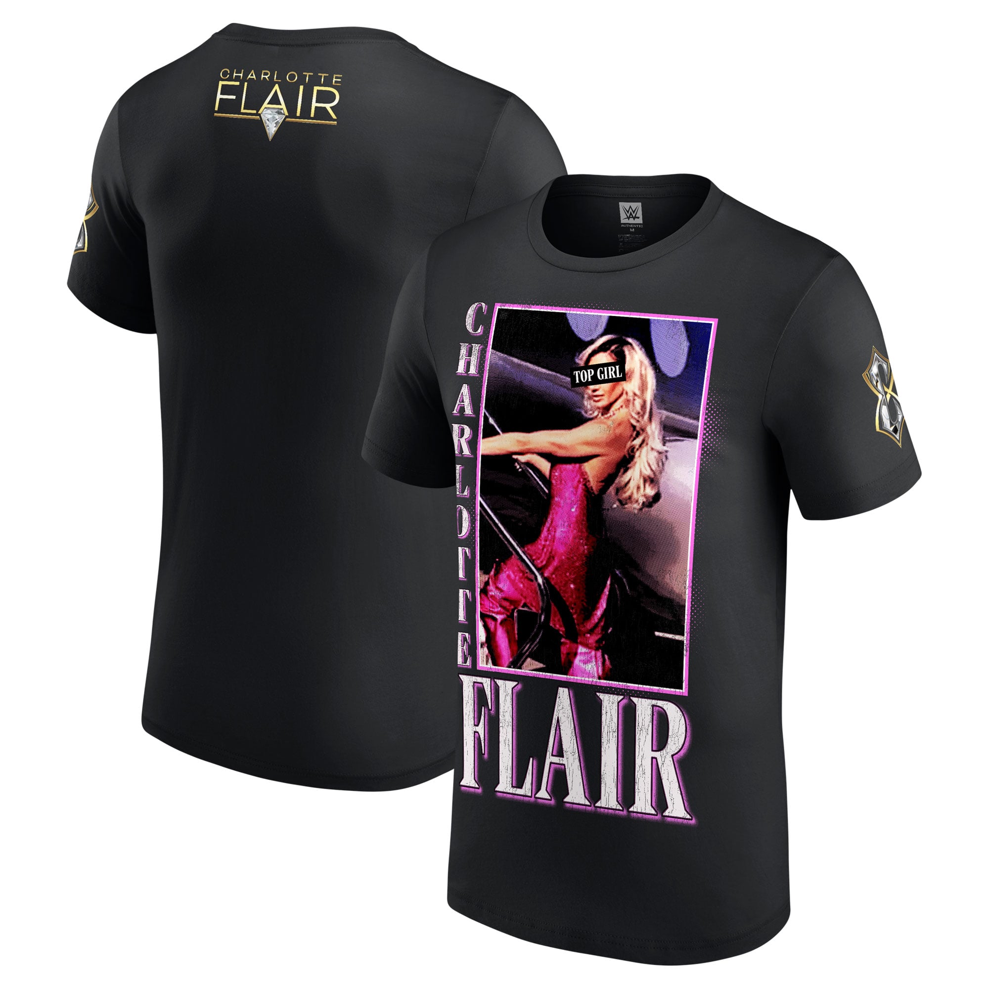 Men's Black Charlotte Flair Top Girl T-Shirt