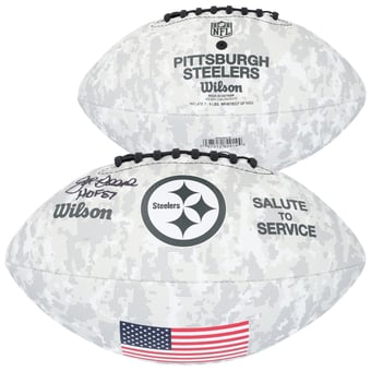 Joe Greene Pittsburgh Steelers Autographed 2024 Salute To Service Wilson Football with "HOF 87" Inscription