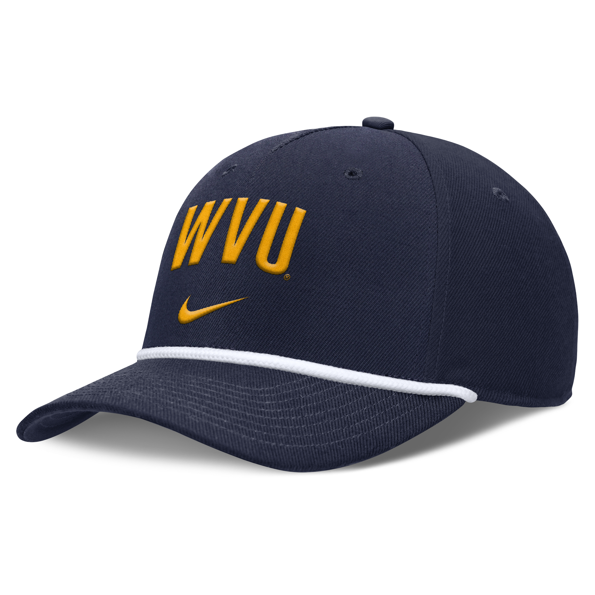 Men's Nike Navy West Virginia Mountaineers Rise Campus Adjustable Hat