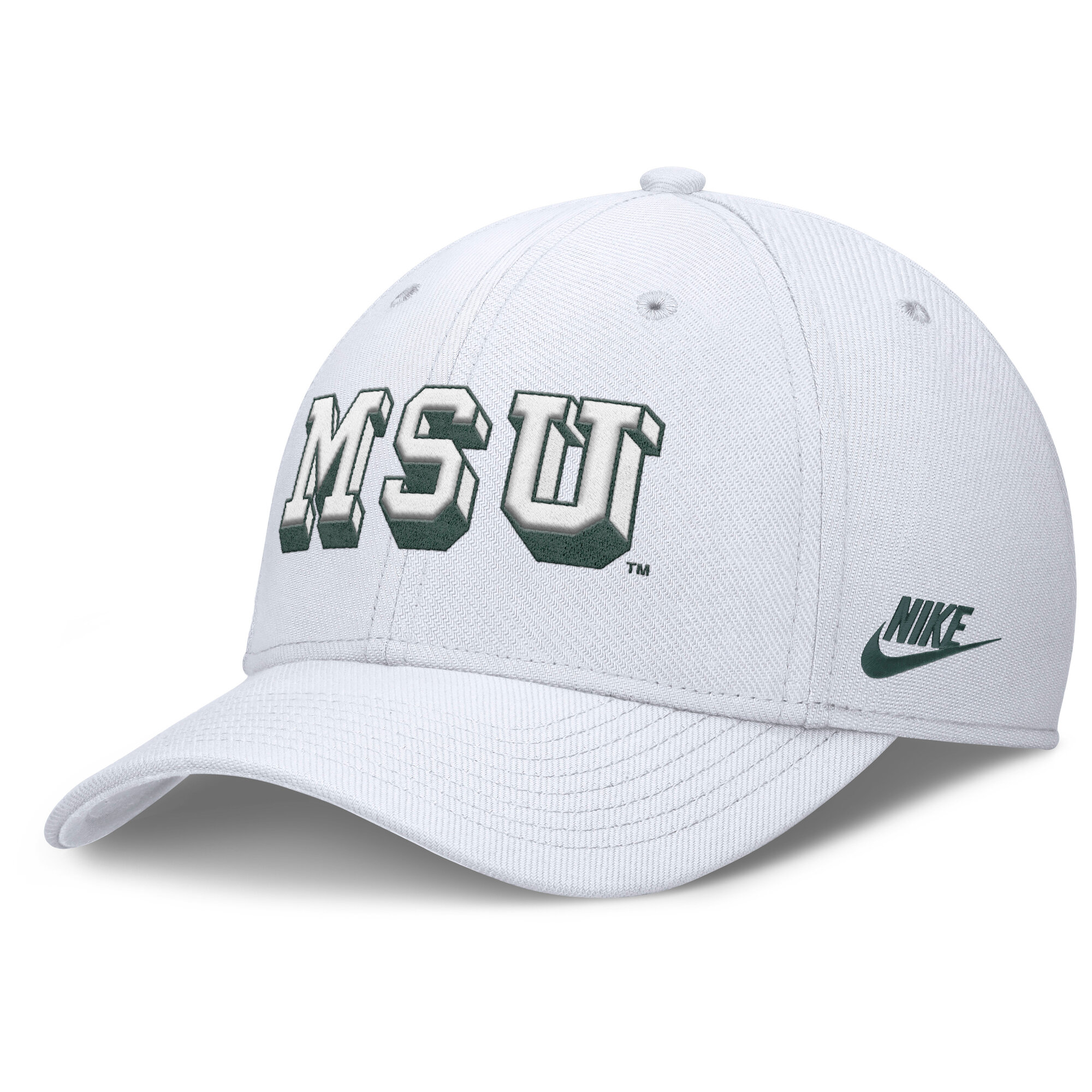 Men's Nike White Michigan State Spartans Rise Academic Dri-FIT Flex Hat