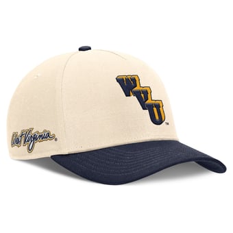 Men's Nike Natural/Navy West Virginia Mountaineers Academic Rise Dri-FIT Adjustable Hat