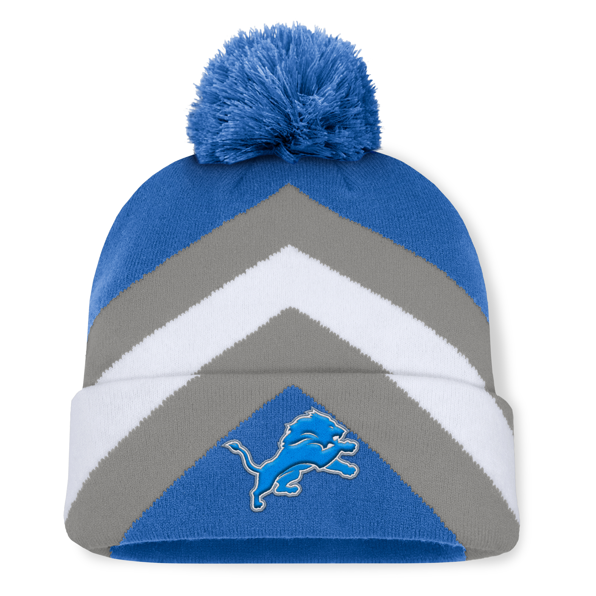 Women's Fanatics Blue Detroit Lions Cornerback Cuffed Knit Hat with Pom