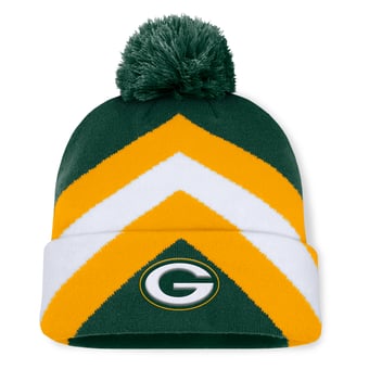 Women's Fanatics  Green Green Bay Packers Cornerback Cuffed Knit Hat with Pom