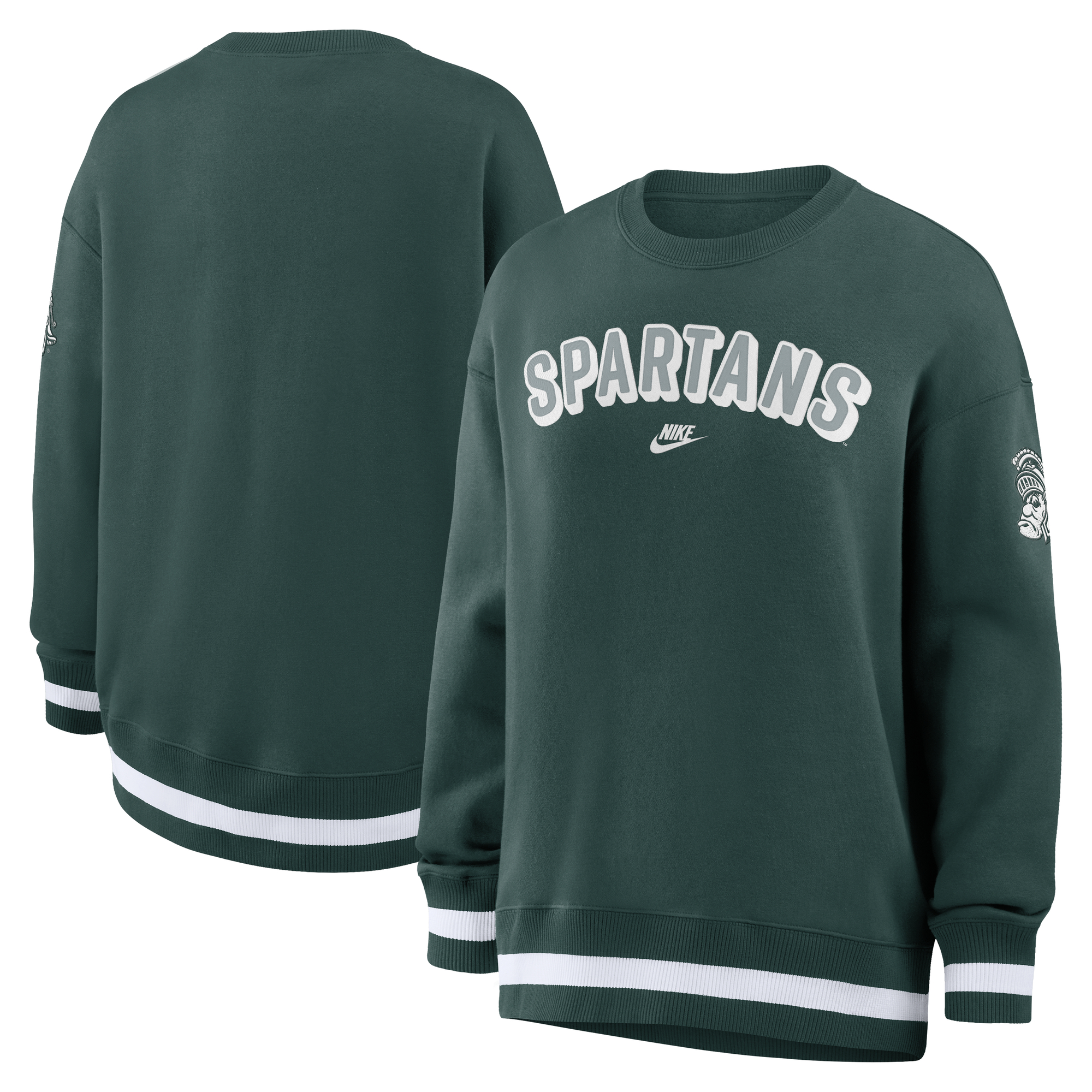 Women's Nike Green Michigan State Spartans Oversized Legacy Phoenix Sweatshirt