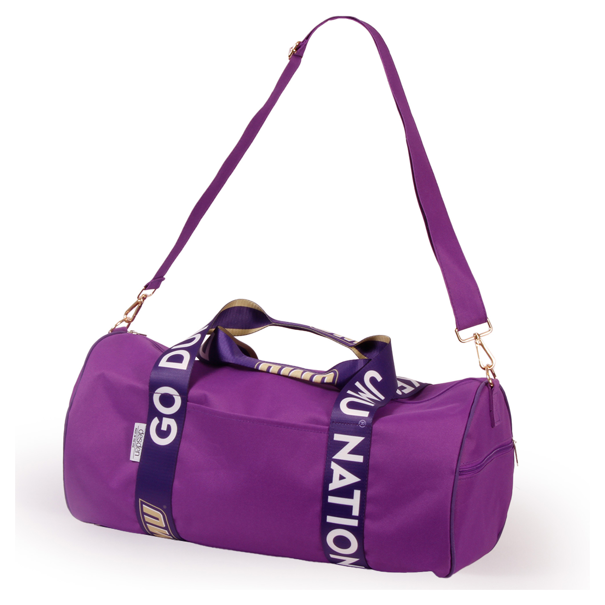 James Madison Dukes Round Duffel with Logoed Straps