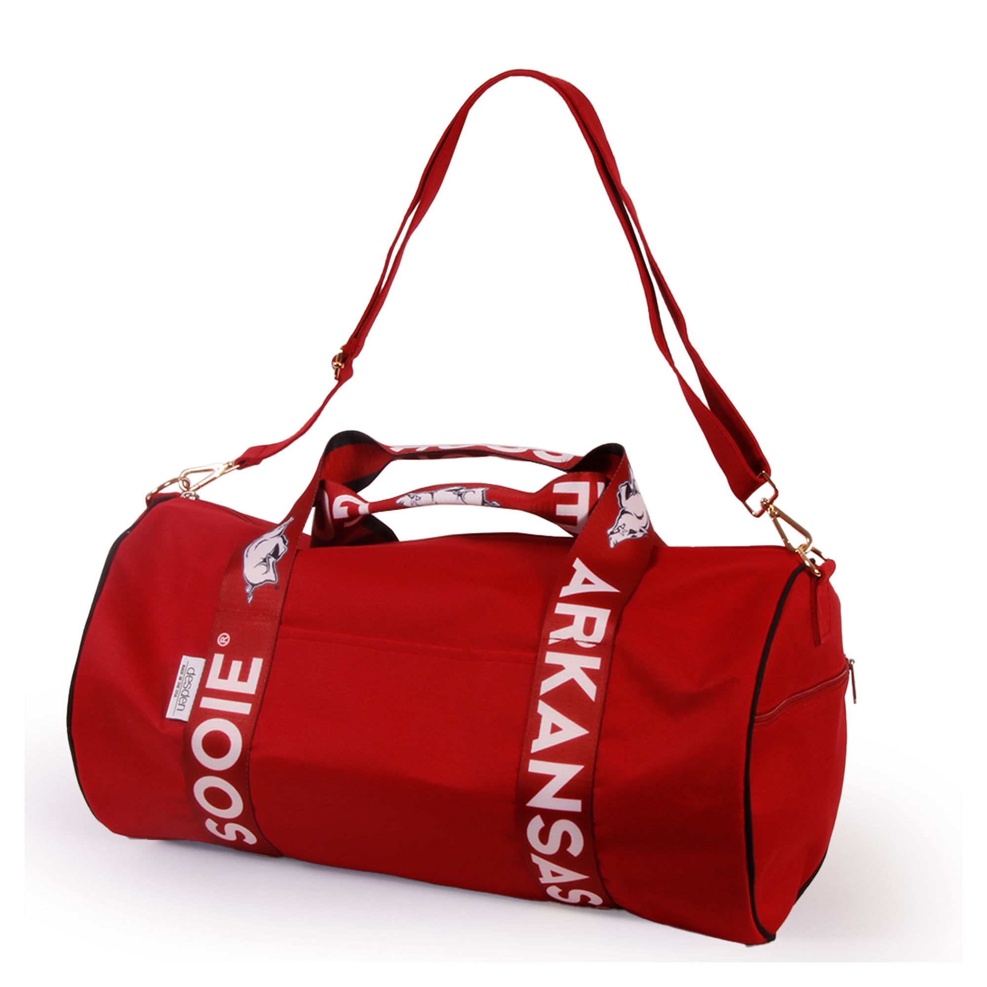 Arkansas Razorbacks Round Duffel with Logoed Straps
