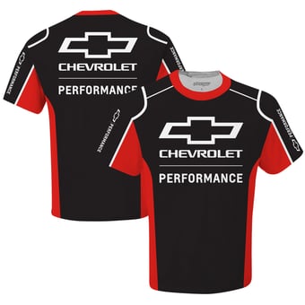 Men's Checkered Flag Sports Black Chevrolet Uniform T-Shirt