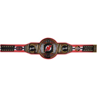 Luke Hughes New Jersey Devils Autographed WWE Legacy Title Belt with "Lets Go Devils" Inscription