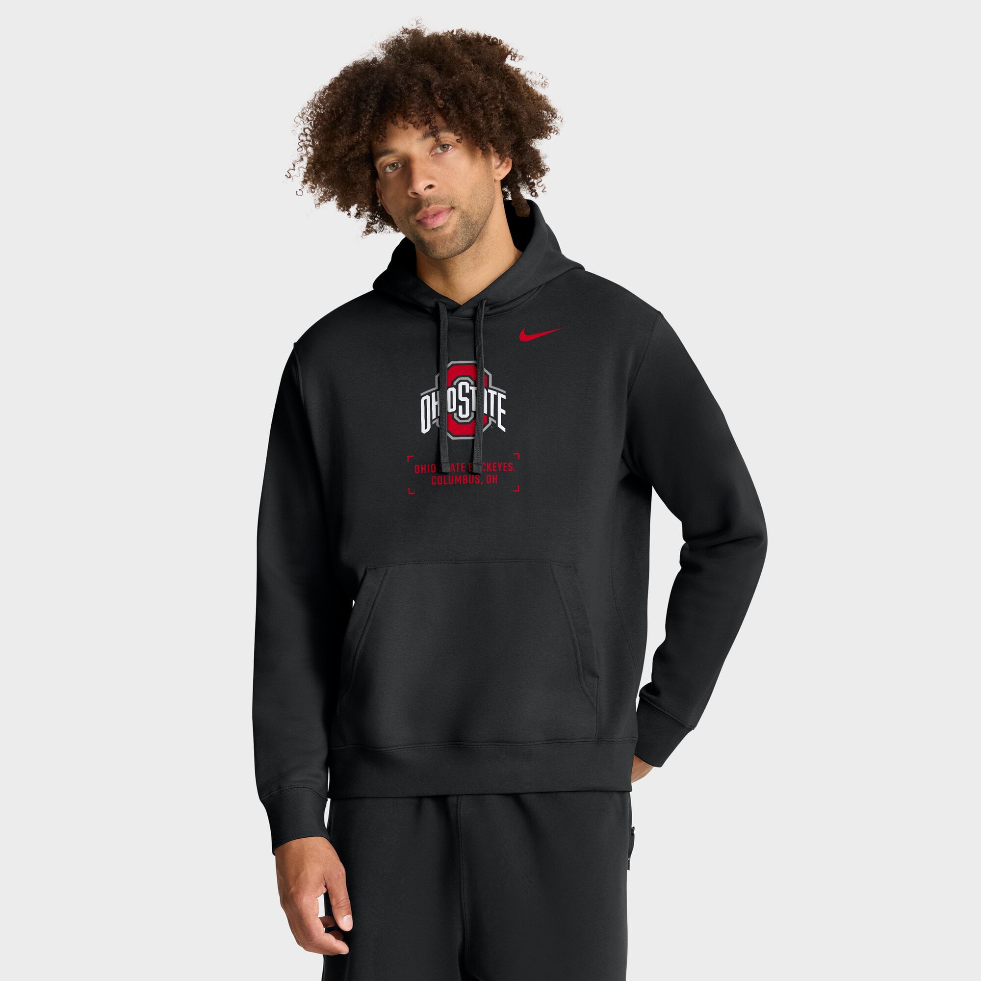 Men's Nike Black Ohio State Buckeyes Basketball Two-Hit Club Fleece Pullover Hoodie