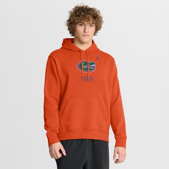 Men's Jordan Brand Orange Florida Gators Basketball Two-Hit Club Fleece Pullover Hoodie