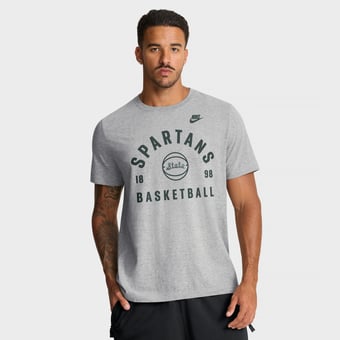 Men's Nike Heather Gray Michigan State Spartans Basketball Legacy Arch T-Shirt