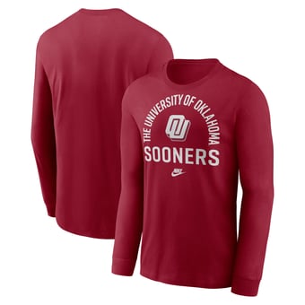 Men's Nike Crimson Oklahoma Sooners Legacy Arched Logo Long Sleeve T-Shirt