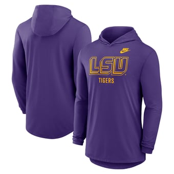 Men's Nike Purple LSU Tigers Legacy Tri-Blend Dri-FIT Long Sleeve Hoodie T-Shirt