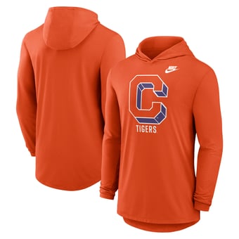 Men's Nike Orange Clemson Tigers Legacy Tri-Blend Dri-FIT Long Sleeve Hoodie T-Shirt