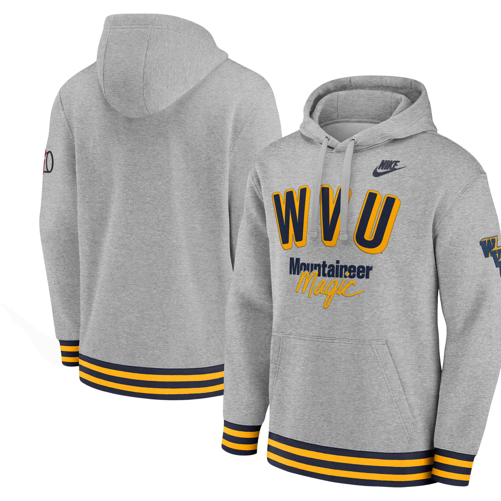 Men's Nike Heather Gray West Virginia Mountaineers Legacy Retro Pullover Hoodie
