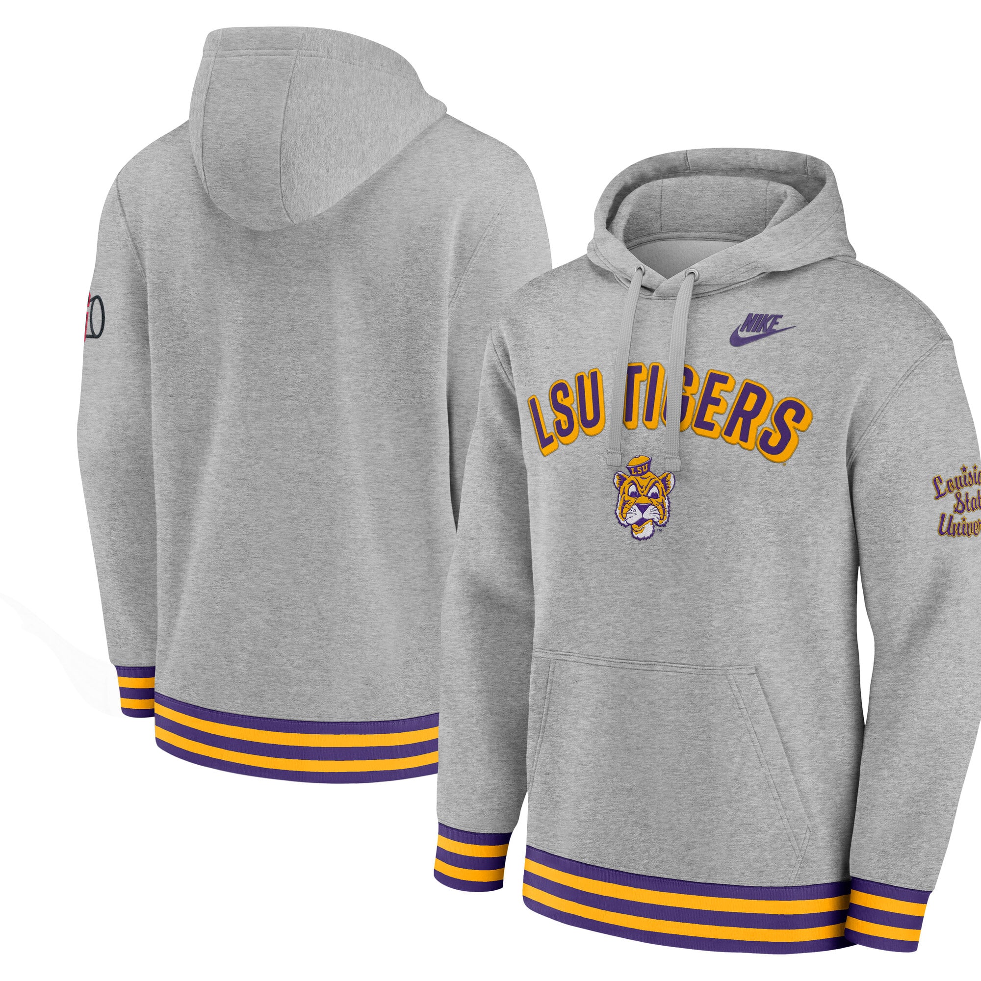 Men's Nike Heather Gray LSU Tigers Legacy Retro Pullover Hoodie