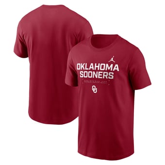 Men's Jordan Brand Crimson Oklahoma Sooners 2025 Courtside Basketball Performance T-Shirt