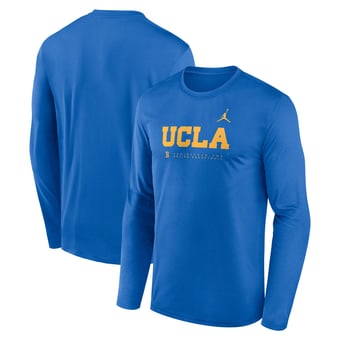 Men's Jordan Brand Blue UCLA Bruins 2025 Courtside Basketball Shootaround Legend Dri-FIT Long Sleeve T-Shirt