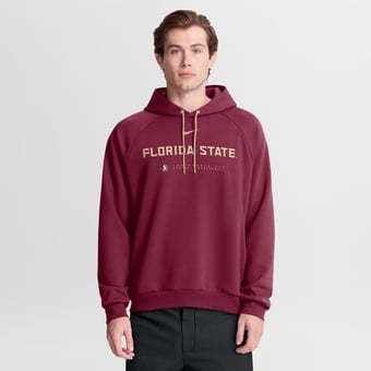 Men's Nike Garnet Florida State Seminoles 2025 Courtside Basketball Practice Raglan Dri-FIT Hoodie