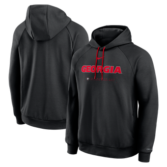 Men's Nike Black Georgia Bulldogs 2025 Courtside Basketball Practice Raglan Dri-FIT Hoodie
