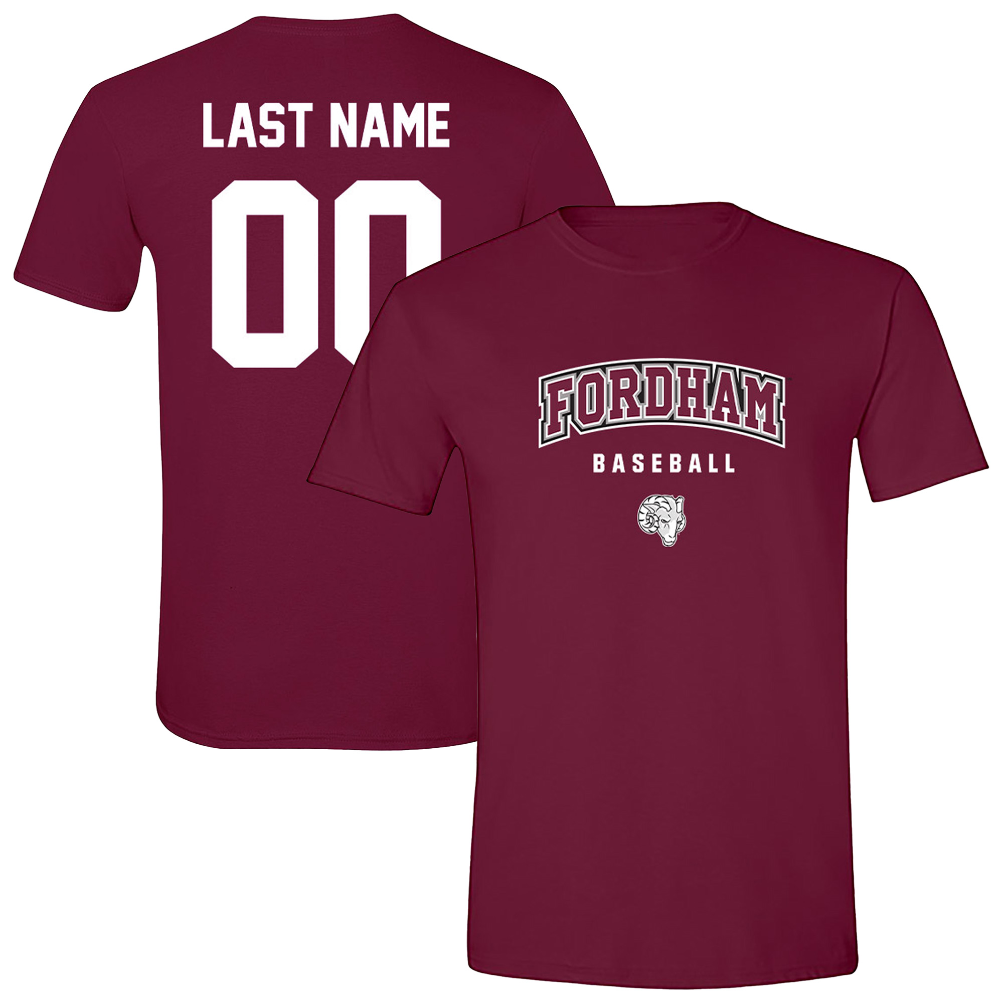 Unisex Maroon Fordham Rams Baseball NIL Pick-A-Player T-Shirt Unisex Maroon Fordham Rams Baseball NIL Pick-A-Player T-Shirt