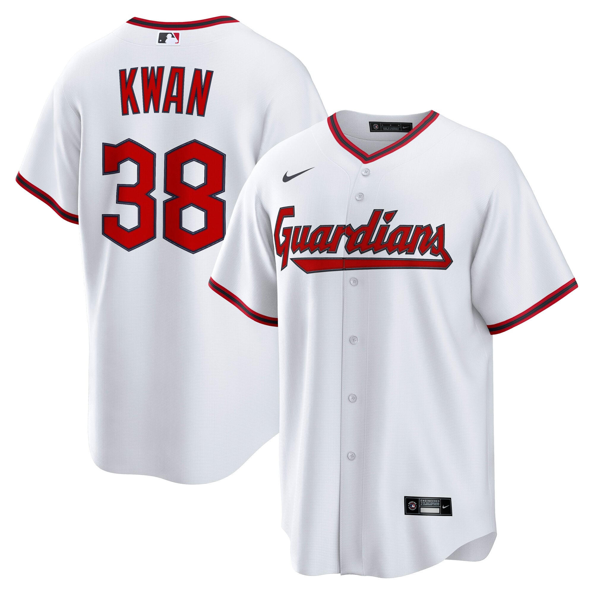 Men's Nike Steven Kwan White Cleveland Guardians Home Replica Jersey
