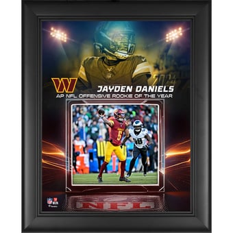 Jayden Daniels Washington Commanders Framed 13" x 16" 2024 NFL Offensive Rookie of the Year Collage
