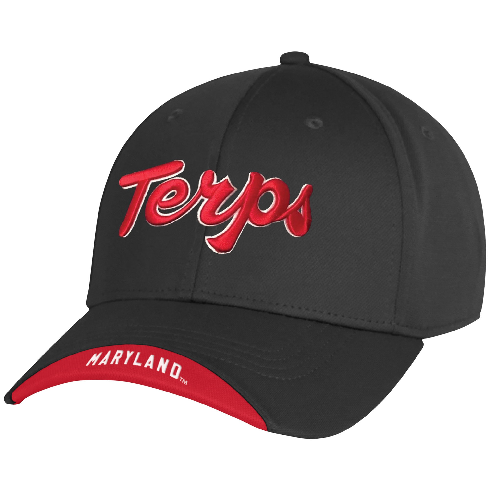 Men's Under Armour  Black Maryland Terrapins Sideline Blitzing Accent Iso-Chill Flex Hat