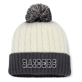 Women's Fanatics Cream Las Vegas Raiders Coaxial Cuffed Knit Hat with Pom