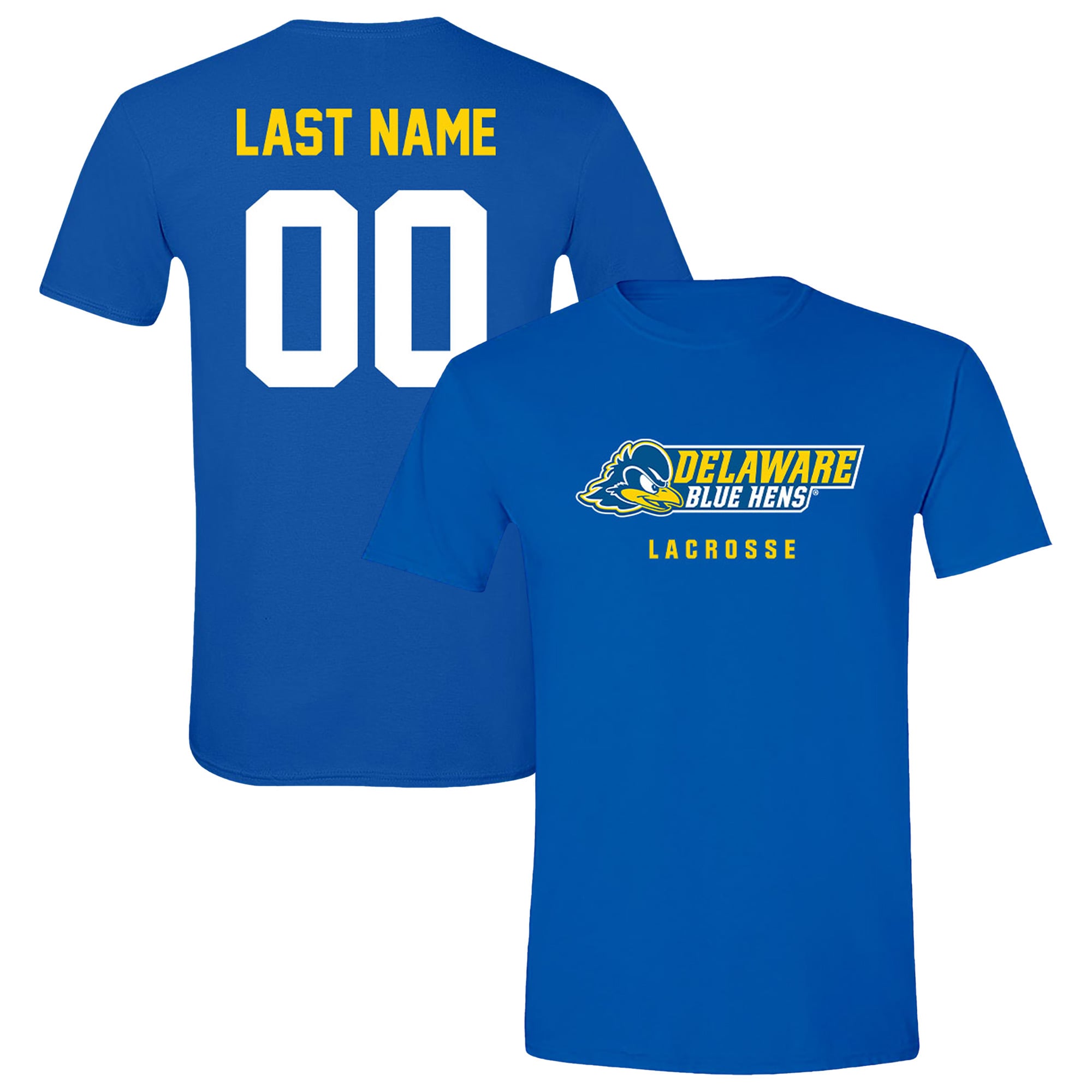 Unisex  Royal Delaware Fightin' Blue Hens Women's Lacrosse NIL Pick-A-Player T-Shirt