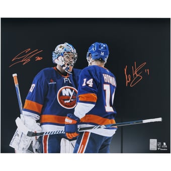 Bo Horvat & Ilya Sorokin New York Islanders Autographed 16" x 20" Celebration Spotlight Photograph