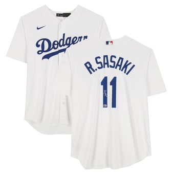 R?ki Sasaki Los Angeles Dodgers Autographed White Nike Replica Jersey