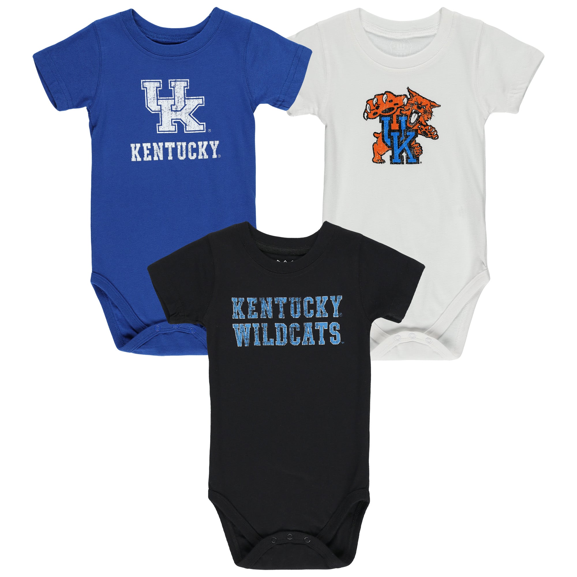 Infant Wes & Willy Kentucky Wildcats Three-Pack Bodysuit Set